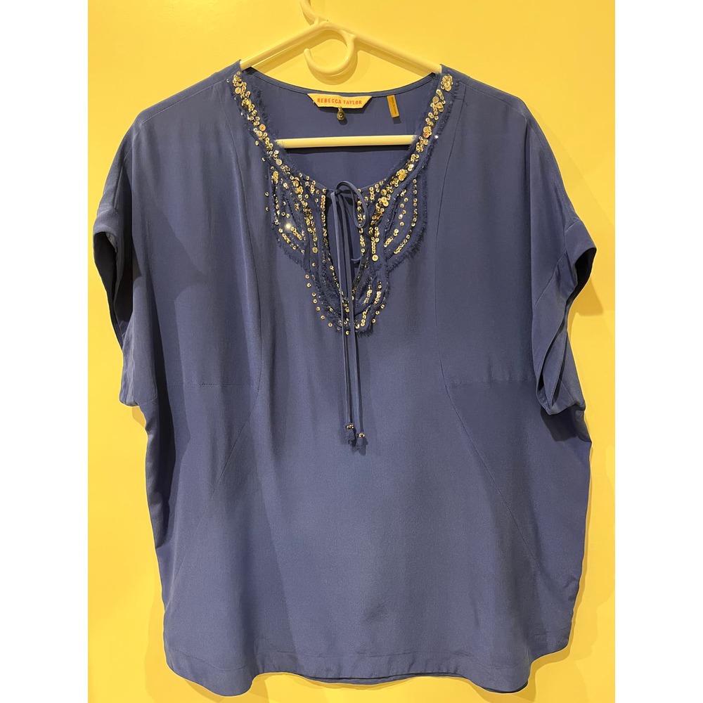 Rebecca Taylor Silk Blouse. Size 6, but can fit larger.